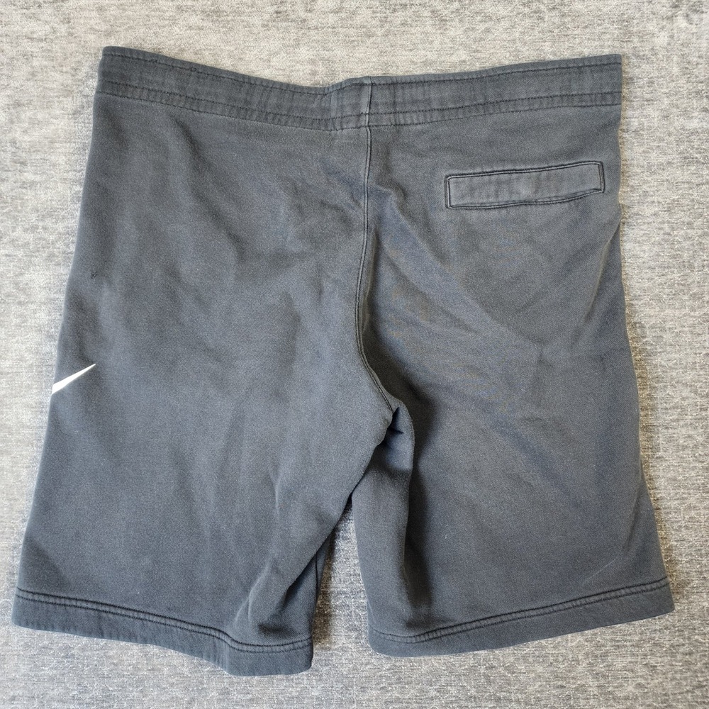 Nike Sweat Shorts Men Medium Black Fair Faded Big Swoosh Logo Fleece - Picture 7 of 10